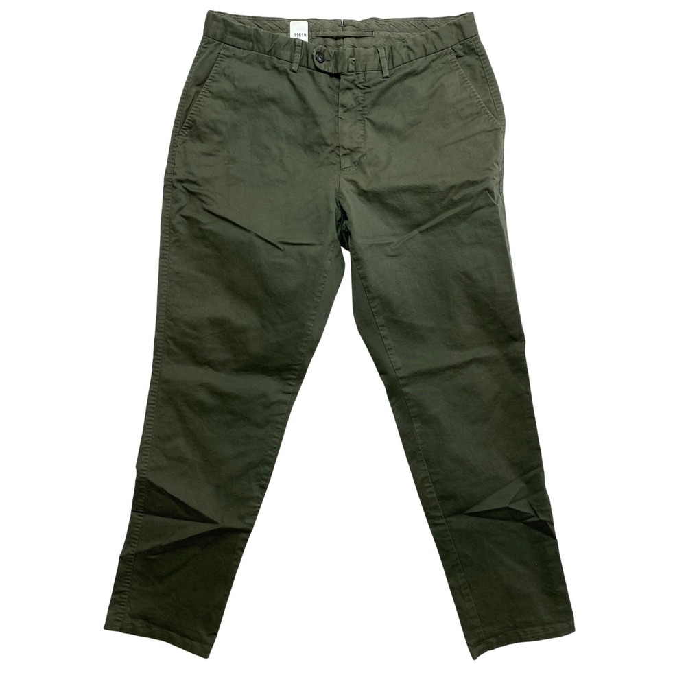 Suitsupply Porto Novo Chino Mens 48 Green Cotton Stretch Tapered Trousers B1324